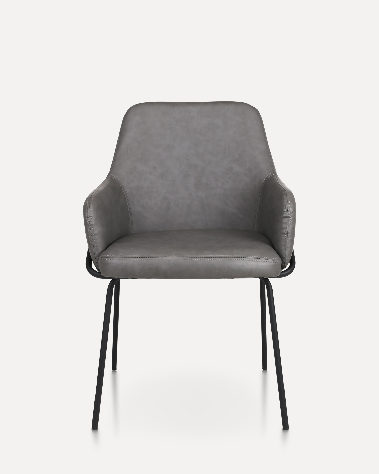 Sedia da pranzo in pelle con braccio Sedia da pranzo in pelle con braccio