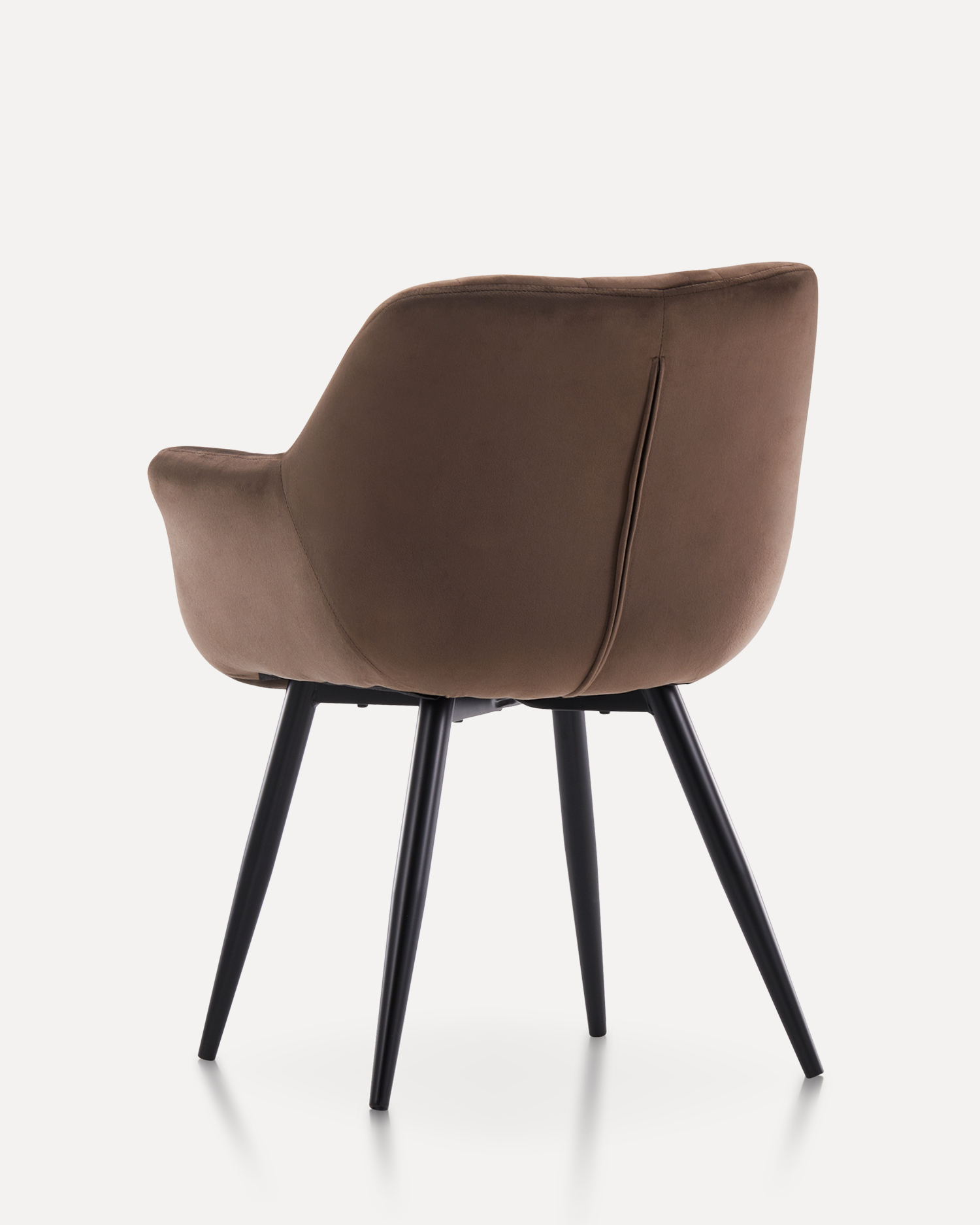 Sedia da pranzo in velluto marrone Sedia da pranzo in velluto marrone