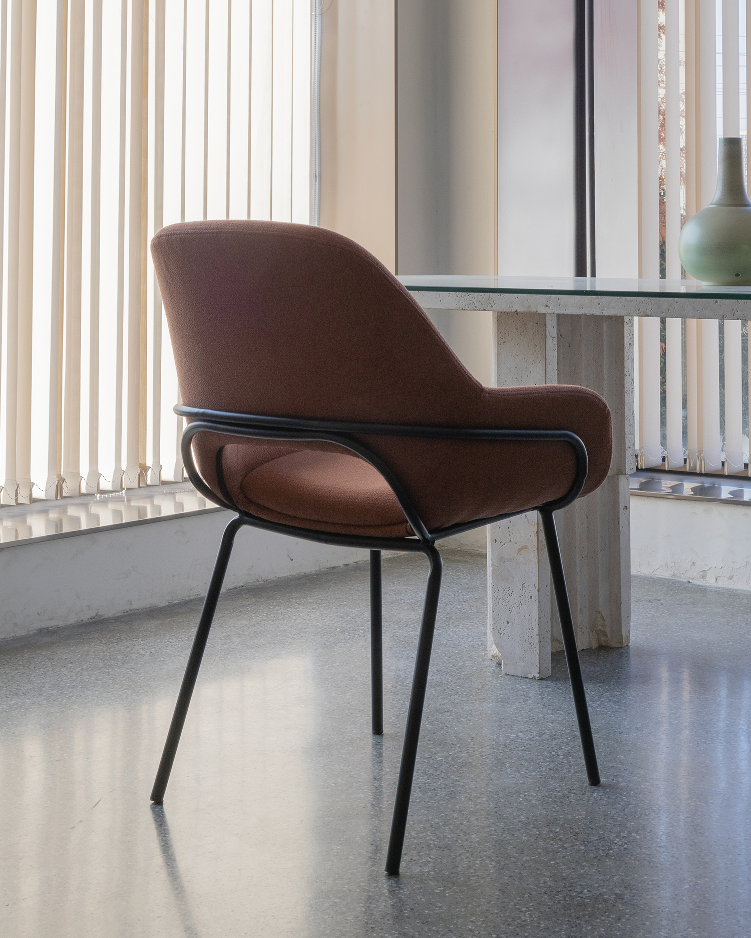 Sedie da pranzo a base di metallo Sedie da pranzo a base di metallo