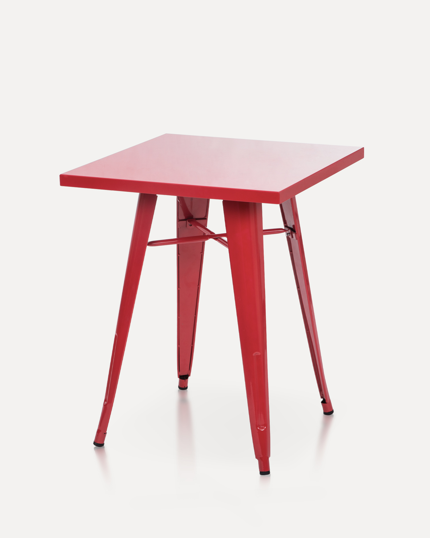 Tavolo in metallo rosso in stile vintage