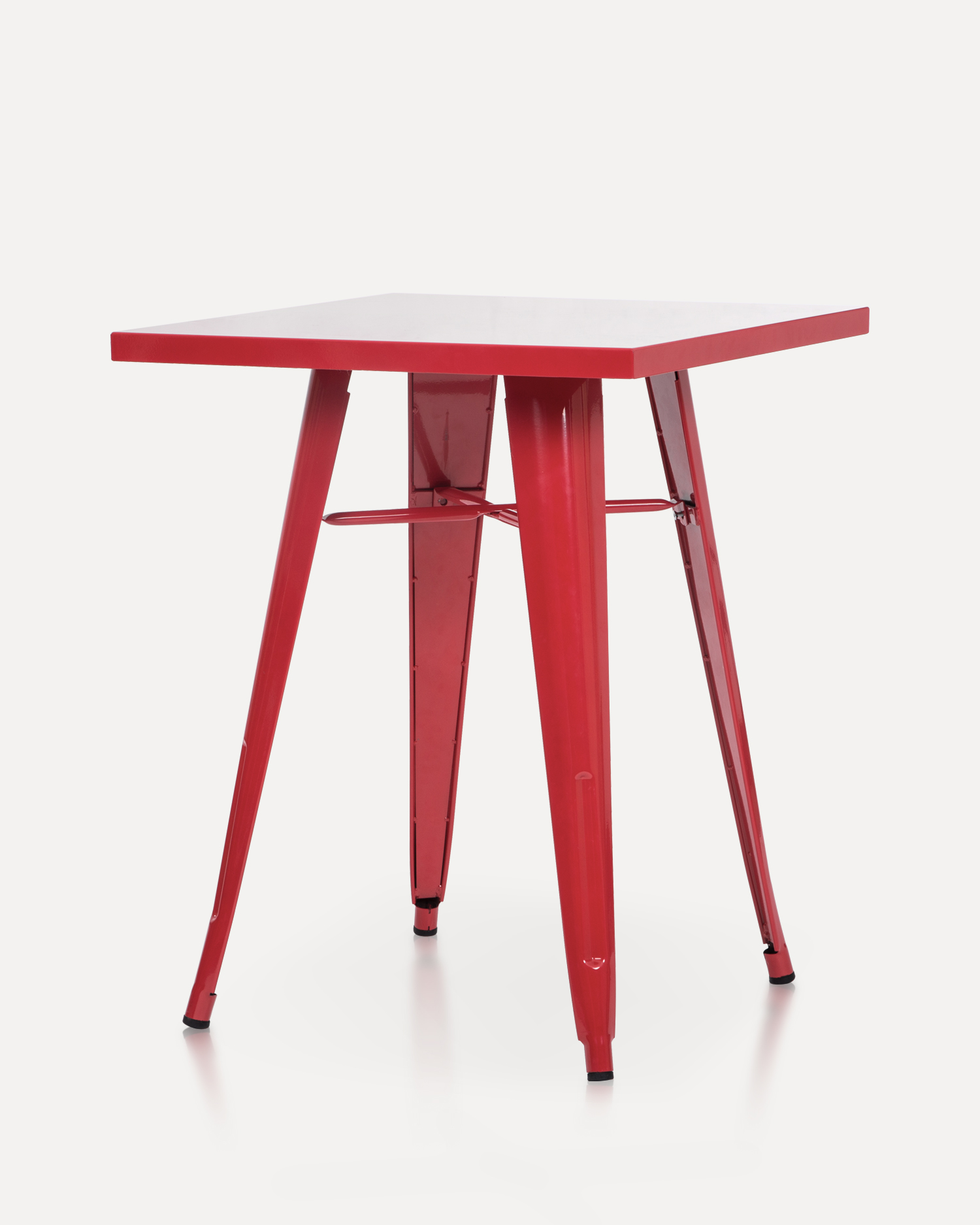 Tavolo in metallo rosso in stile vintage Tavolo in metallo rosso in stile vintage