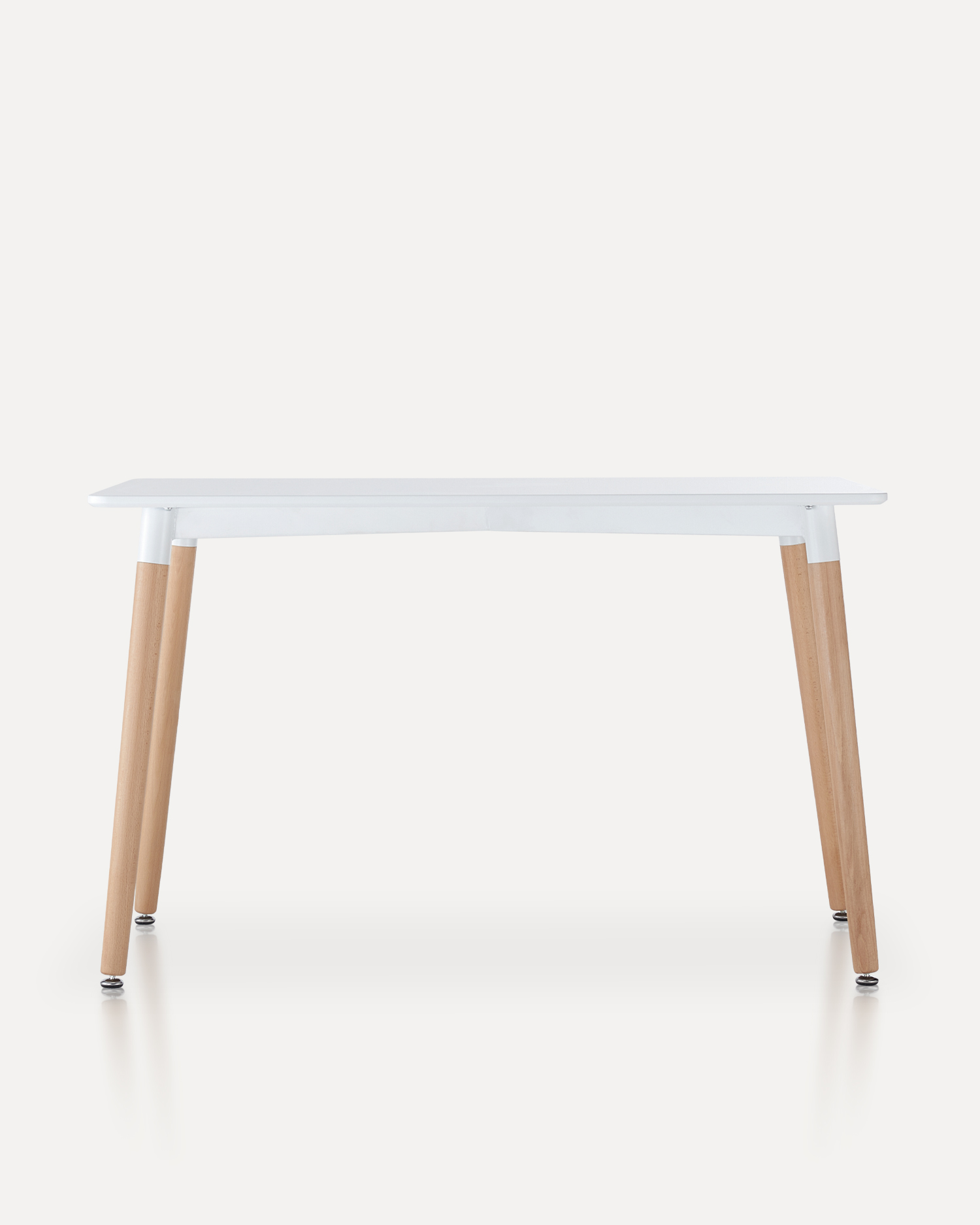 Tavolo da pranzo top bianco con gambe di legno Tavolo da pranzo top bianco con gambe di legno