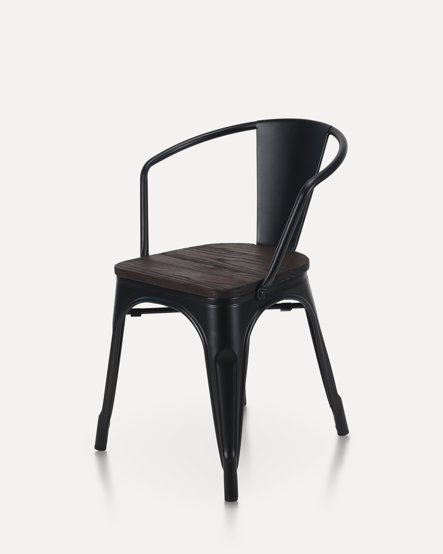 Sedia in ferro industriale sedile in legno